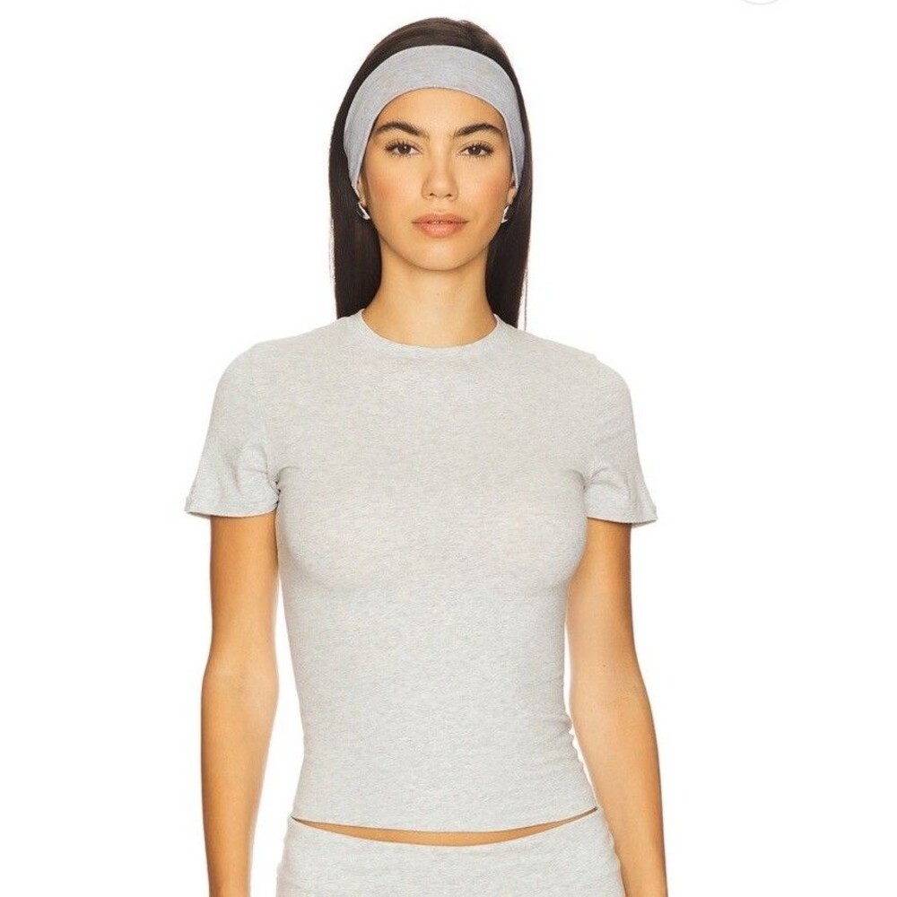 Skims Cotton Jersey T-Shirt Sz M Light Heather Grey